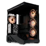 Компьютерный корпус без блока питания HSPD F711-TGbK-ARGB, Panoramic Full Tower, черный, TG, 0.7 SPCC, 4x120мм ARGB ATX, mATX, mITX 190/420/280мм 2x2.5', 2x3.5', 7xPCI 1xUSB-A 3.0, 1xUSB-C 445x235x475мм, фото19