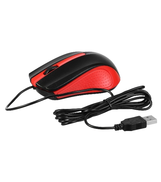 Мышь проводная Acer OMW012 черный/красный, 1200 dpi, USB, кнопки - 3