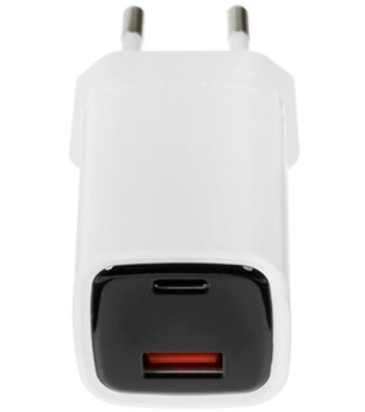 Сетевое зарядное устройство Maxvi A402PD LED 33W, 1xUSB-A, 1xUSB-C, черный