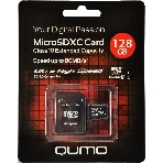 Флеш карта Micro SecureDigital 128Gb QUMO QM128GMICSDXC10U1 MicroSDXC Class 10 UHS-I, SD adapter, фото2