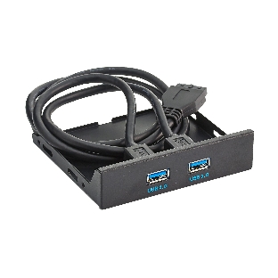 Планка USB на переднюю панель ExeGate U3H-615, 3,5', 2хUSB 3.0, черная, подсоединение к мат. плате