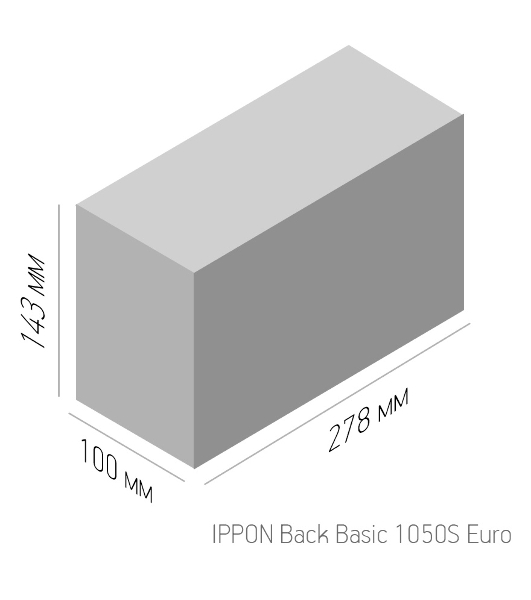 Источник бесперебойного питания Ippon Back Basic 1050S Euro 600Вт 1050ВА черный