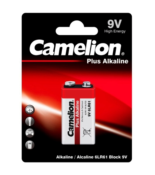 Элемент питания алкалиновый 'крона' Camelion LR 6LF22 BL-1 (блист.1шт) 9 В