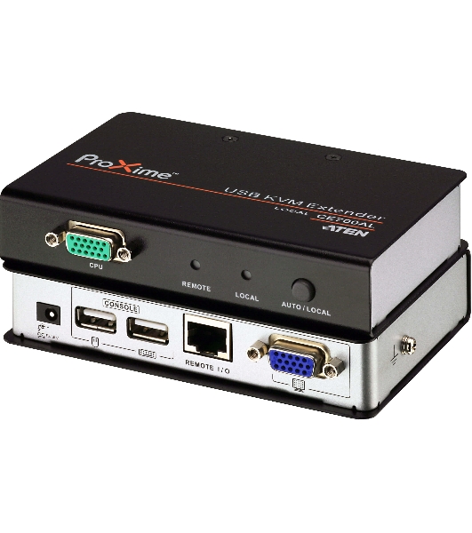 Переключатель ATEN CE700A-D(AT-G) Удлинитель, SVGA+KBD+MOUSE USB ATEN, 150 метр., HD-DB15+USB A-тип, Female, c KVM-шнуром USB 1.8м, Б.П. 220> 5.3V