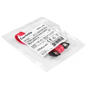 Кабель SATA ExeGate EX-CC-SATADATA-0.8L (7pin/7pin, металлические защелки, 0,8м)