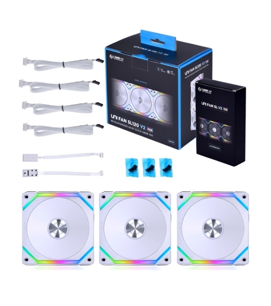 Вентилятор для корпуса LIAN LI SL V2 120 White (3pcs) G99.12SLV23W.00 белый 120мм 2000rpm 29.2db 7-pin
