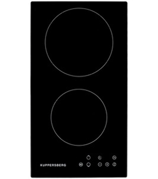 Электрическая варочная панель Kuppersberg ECO 302/домино, ширина 30 см, 2 зоны ускоренного нагрева HI-Light, 1 зона с двойным расширением, сенсорное управление, 3 цифровых дисплея, 9 уровней мощности, таймер, автоматика закипания, автоотключение, защита от детей, индикаторы остаточного тепла, Stop & Go, черный/прямой край