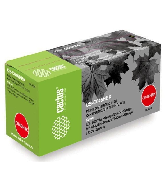 Картридж лазерный Cactus CS-C046HBK черный (6300 стр.) для Canon LBP 653Cdw/654Cx/MF732Cdw/734Cdw/735Cx