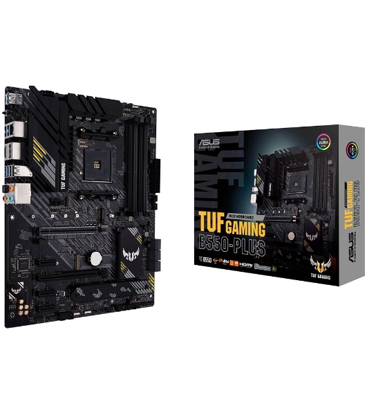 Материнская плата ASUS TUF GAMING B550-PLUS, AM4, AMD B550, 4xDDR4, 6xSATA, 2xM.2, 1xPCIe 4.0 x16, 1xPCIe 3.0 x16, 3xPCIe x1, 1xHDMI, 1xDP, 1x 2.5Gb LAN, 4xUSB-A 3.2 Gen 1, 1xUSB-A 3.2 Gen 2, 2xUSB-A 2.0, 1xUSB-C 3.2 Gen 2, 5x3.5 мм, 7.1, ATX