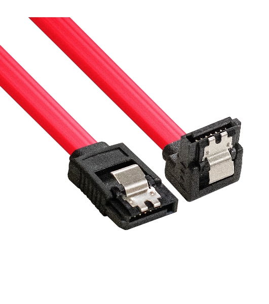 Кабель SATA ExeGate EX-CC-SATADATA90-0.5L (7pin/7pin, угловой разъем, металлические защелки, 0,5м)