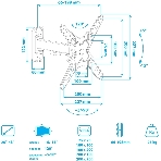Кронштейн Arm media MARS-7 черный, 15 шт/уп. Кр. стал. настенный для TV 20'-43', max 25 кг, 5 ст св., нак. +5°-15°, пов. ±60° от ст. 66-198 мм. max VESA 200x200 мм., фото11