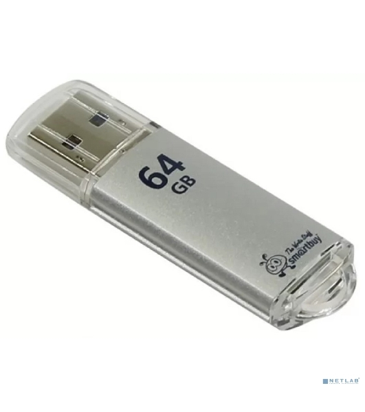 Флешка USB Smartbuy V-CUT SILVER (SB64GbVC-S3), 64Gb, USB 3.0, R/W 75/25, серебристый