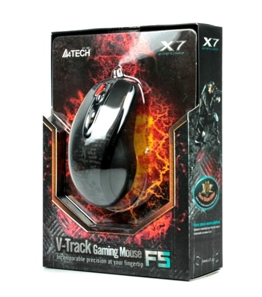 Мышь проводная A4Tech F5 черный, 3000 dpi, USB, кнопки - 7