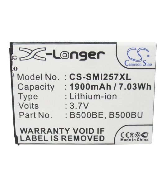 Аккумулятор CameronSino CS-SMI257XL (B500AE) для Galaxy S4 mini GT-I9190 3.7V, 1900mAh, 7.03Wh