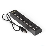 USB-концентратор ExeGate EX293978RUS DUB-72SW (кабель-адаптер USB2.0 --> 7xUSB2.0, кнопки включения/отключения для каждого порта, Plug&Play, черный), фото6