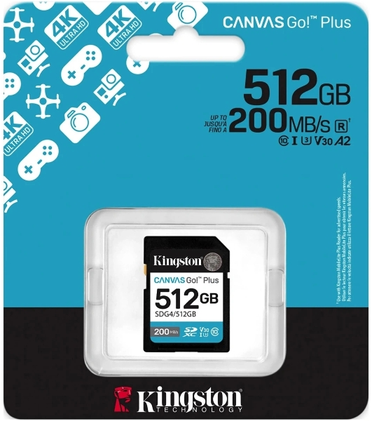Флеш карта SDXC 512Gb Kingston SDG4/512Gb Canvas Go! Plus w/o adapter