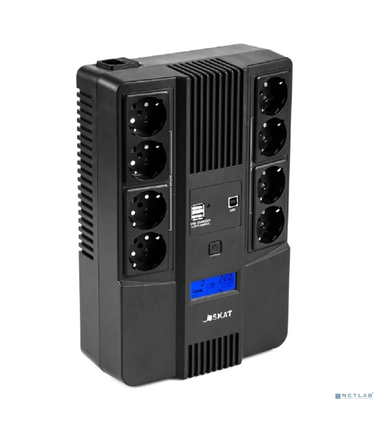 Источник бесперебойного питания Бастион SKAT-UPS 1000-AID-IN-1x9-8 600Вт 1000ВА черный