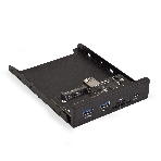 Планка USB на переднюю панель ExeGate U3H-621, 3,5', 2*USB 3.0+1*TypeC+1*SD+TF card, черная, металл, подсоединение к мат. плате, фото 1