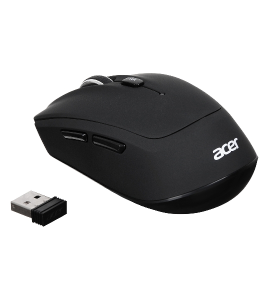 Мышь беспроводная Acer OMR040 черный, 1600 dpi, радиоканал, USB, кнопки - 6