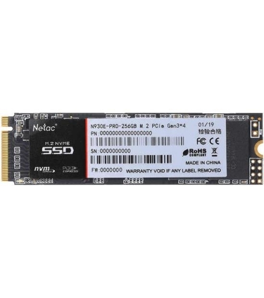Накопитель SSD Netac N930E Pro, 256Gb, PCIe 3.1 x4, M.2 2280, NVMe, R/W 2040/1270