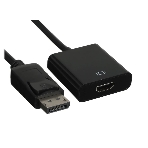 Переходник GoPower DisplayPort (m)-HDMI (f) ver.1.4 черный Premium Zip-Lock c подвесом (1/200), фото 1
