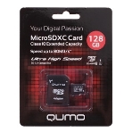 Флеш карта MicroSDXC 128Gb QUMO Class 10 UHS-I U3 черный adp, фото4