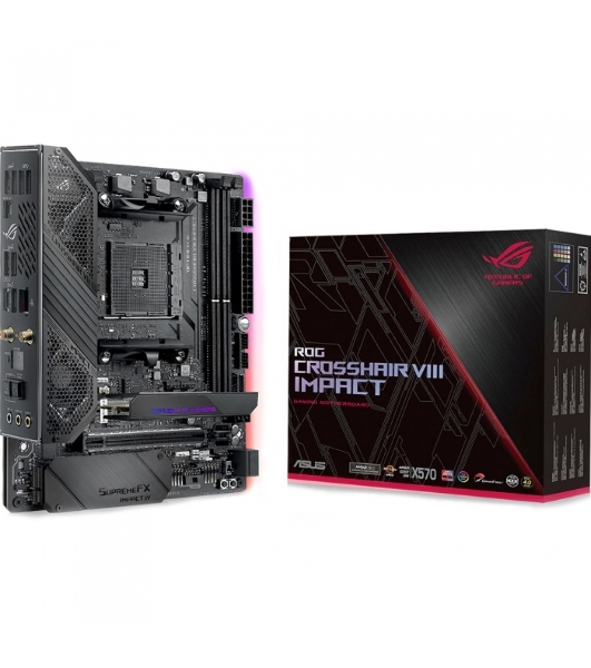 Материнская плата ASUS ROG CROSSHAIR VIII IMPACT, AM4, AMD X570, 2xDDR4, 4xSATA, 2xM.2, 1xPCIe 4.0 x16, 1x1Gb LAN, Wi-Fi 6, Bluetooth 5.0, 1xUSB-C 10Gbps, 5xUSB-A 10Gbps, 2xUSB-A 5Gbps, 7.1, Mini-DTX