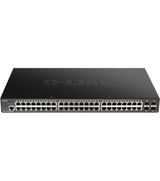 Коммутатор D-Link DGS-1250-52XMP/A1A, 48×1 Гбит/с + 4×10 Гбит/с SFP+, управляемый