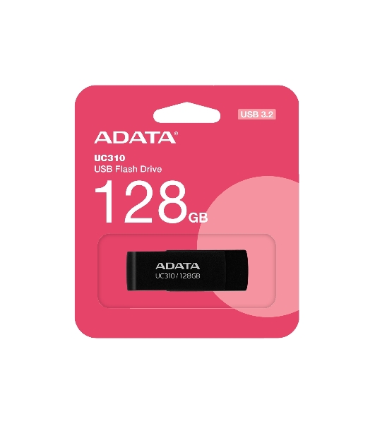 Флешка USB ADATA UC310 (UC310-128G-RBK), 128Gb, USB 3.2 Gen 1, R/W 100/30, черный