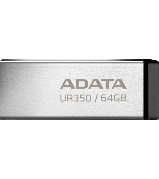 Флешка USB ADATA UR350 (UR350-64G-RSR/BK), 64Gb, USB 3.2, R/W 100/15, серебристый/черный
