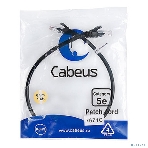 Патч-корд Cabeus, Cat.5e, неэкр., U/UTP, RJ45/RJ45, PVC, AWG24, 0.5м, черный, фото 1