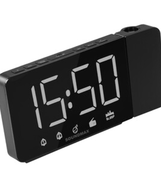 Радиочасы Soundmax SM-1533(черный с белым)