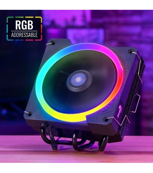 Кулер для процессора AeroCool/Formula Cylon 3H черный, 120 мм, алюминий, 1800 об/мин, 24.3 дБ, 4 pin, 125 Вт, 98 мм