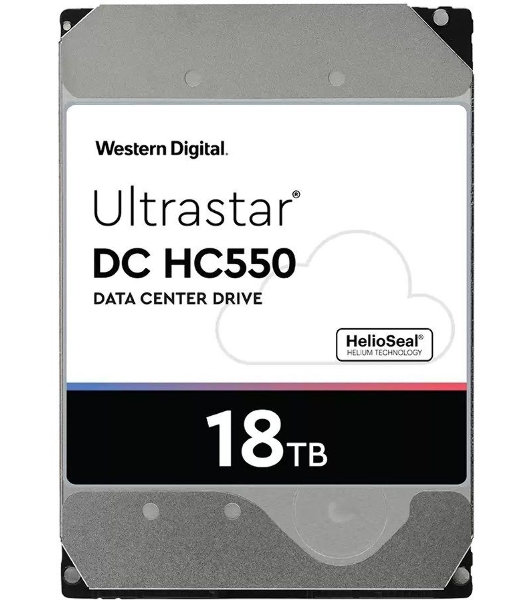 Жесткий диск Western Digital Original SATA-III 18Tb 0F38459 WUH721818ALE6L4 Ultrastar DC HC550 (7200rpm) 512Mb 3.5'