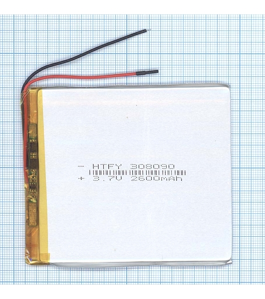 Аккумулятор Li-Pol (батарея) 3x80x90мм 2pin 3.7V/2600mAh