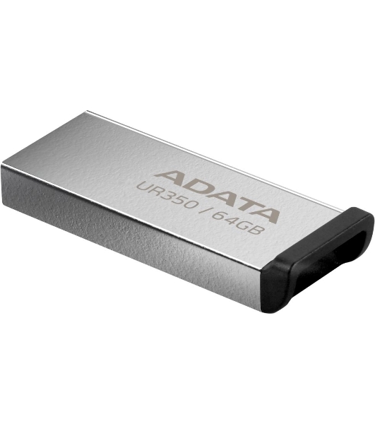 Флешка USB ADATA UR350 (UR350-64G-RSR/BK), 64Gb, USB 3.2, R/W 100/15, серебристый/черный