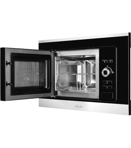 Встраиваемая микроволновая печь Monsher MMH 201 BX 60 см, 20 л, 8 автоматических кулинарных программ, 5 режимов мощности, функция размораживания по весу полуфабрикатов или по времени, черный и нерж.