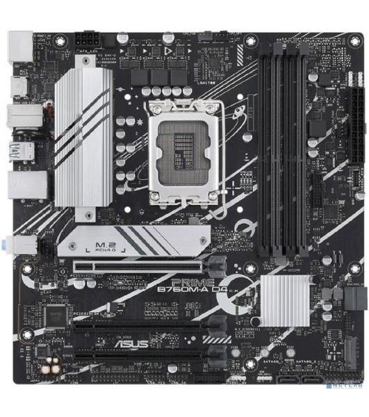 Материнская плата ASUS PRIME B760M-A D4-CSM, LGA 1700, Intel B760, 4xDDR4, 4xSATA, 2xM.2, 3xPCIe 4.0 x16, 1xPCIe 4.0 x4, 1xPCIe x1, 2xHDMI, 1xDP, 1x 2.5Gb LAN, 2xUSB-A 3.2 Gen 2, 4xUSB-A 2.0, 3x3.5 мм, 7.1, mATX