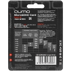 Флеш карта QUMO MicroSDHC 16Gb Сlass 10, адаптер в комплекте SD, черно-красная картонная упаковка, фото4