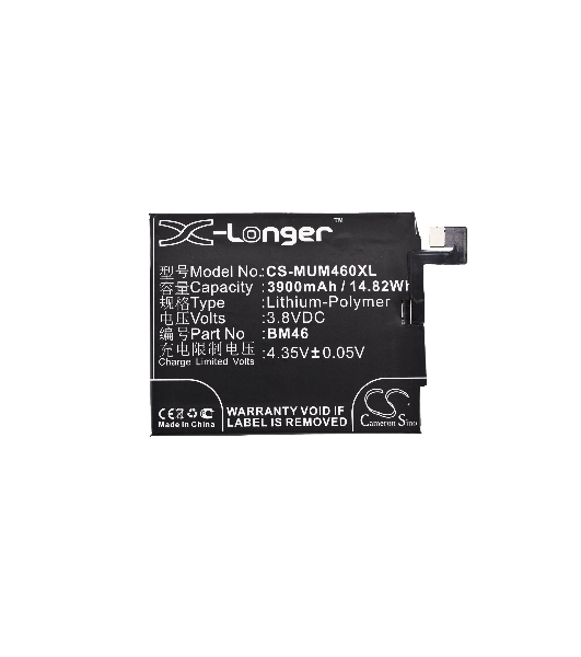 Аккумулятор CameronSino CS-MUM460XL (BM46) для Xiaomi Redmi Note 3 3.8V, 3900mAh, 14.82Wh