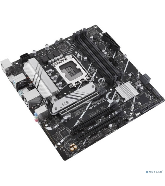 Материнская плата ASUS PRIME B760M-A D4-CSM, LGA 1700, Intel B760, 4xDDR4, 4xSATA, 2xM.2, 3xPCIe 4.0 x16, 1xPCIe 4.0 x4, 1xPCIe x1, 2xHDMI, 1xDP, 1x 2.5Gb LAN, 2xUSB-A 3.2 Gen 2, 4xUSB-A 2.0, 3x3.5 мм, 7.1, mATX