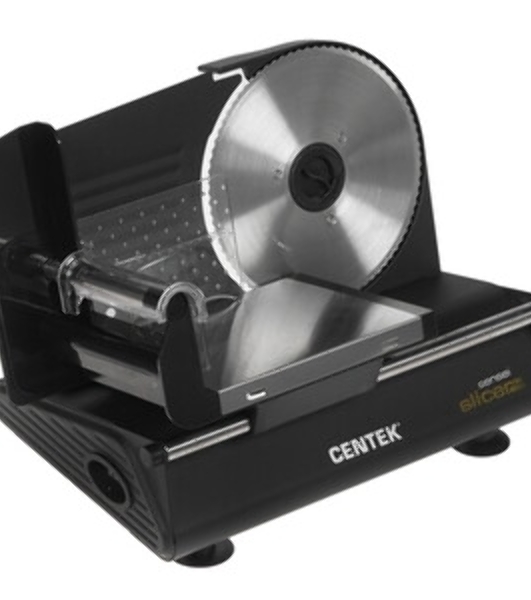 Ломтерезка Centek CT-1381 черный, 150 Вт толщина нарезки 3-20мм, съемная каретка, спец. держатель