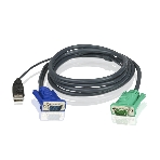 Шнур, мон+клав+мышь USB ATEN, SPHD15=>HD DB15+USB A-Тип, Male-2xMale, 8+4 проводов, опрессованный, 3 метр., черный, (2L-5203U), фото4