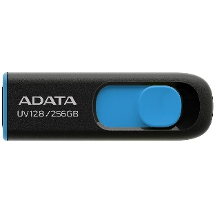 Флешка USB ADATA AUV128 (AUV128-256G-RBE), 256Gb, USB 3.0, R/W 100/30, черный/синий