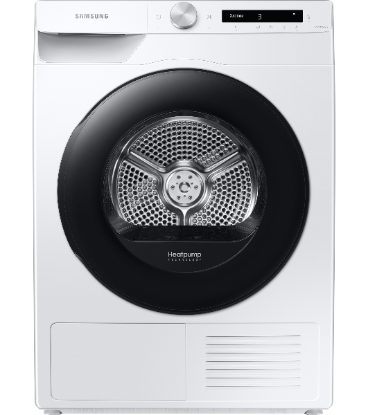 Сушильная машина Samsung DV90T5240AW/LP белый, 9 кг, сушка - тепловой насос, программ - 14, 60 x 85 x 65 см