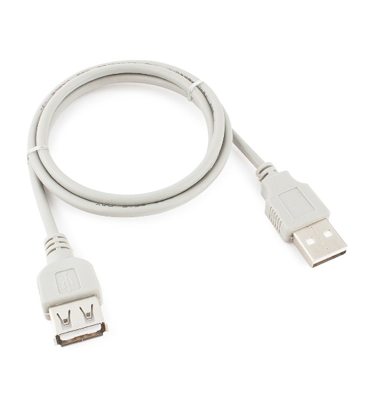 Кабель-удлинитель USB2.0 Cablexpert CC-USB2-AMAF-75CM-N, AM/AF, медь, Pro, 75 см, серый, пакет