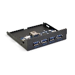 Планка USB на переднюю панель ExeGate U3H-625, 3,5', 4*USB3.0, черная, металл, подсоединение к мат. плате, фото 1