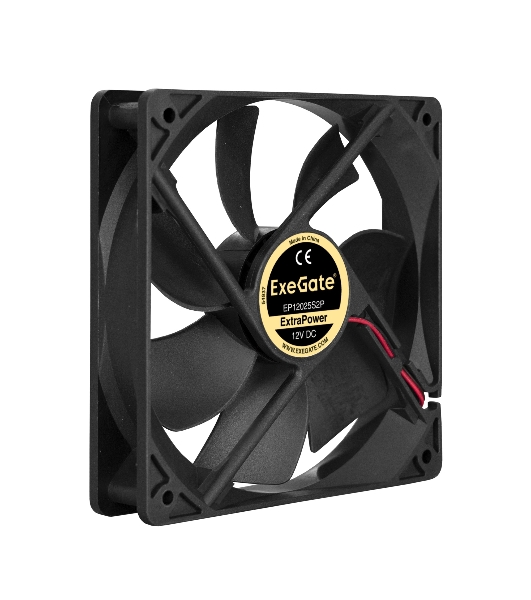 Вентилятор для корпуса ExeGate ExtraPower EP12025S2P черный, 120 мм, 1800 об/мин, 28 дБ, 2 pin