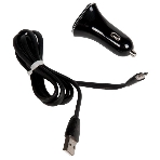 Автомобильная зарядка (от прикуривателя) More choice AC22m, два разъема USB, кабель Micro USB, 2.4A, черный, фото3