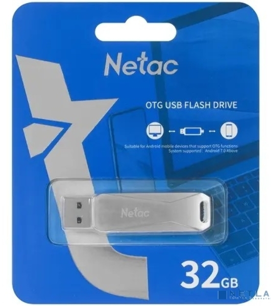 Флешка USB Netac U782C NT03U782C-032G-30PN dual USB 3.0+TypeC 32Gb, retail version